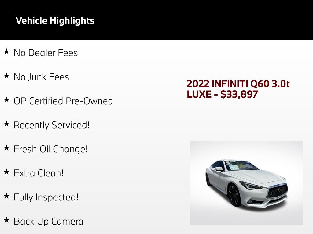 Used 2022 INFINITI Q60 3.0t Luxe w/ Cargo Package RWD image 54
