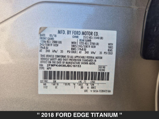 Used 2018 Ford Edge Titanium w/ Technology Package AWD/4WD image 35