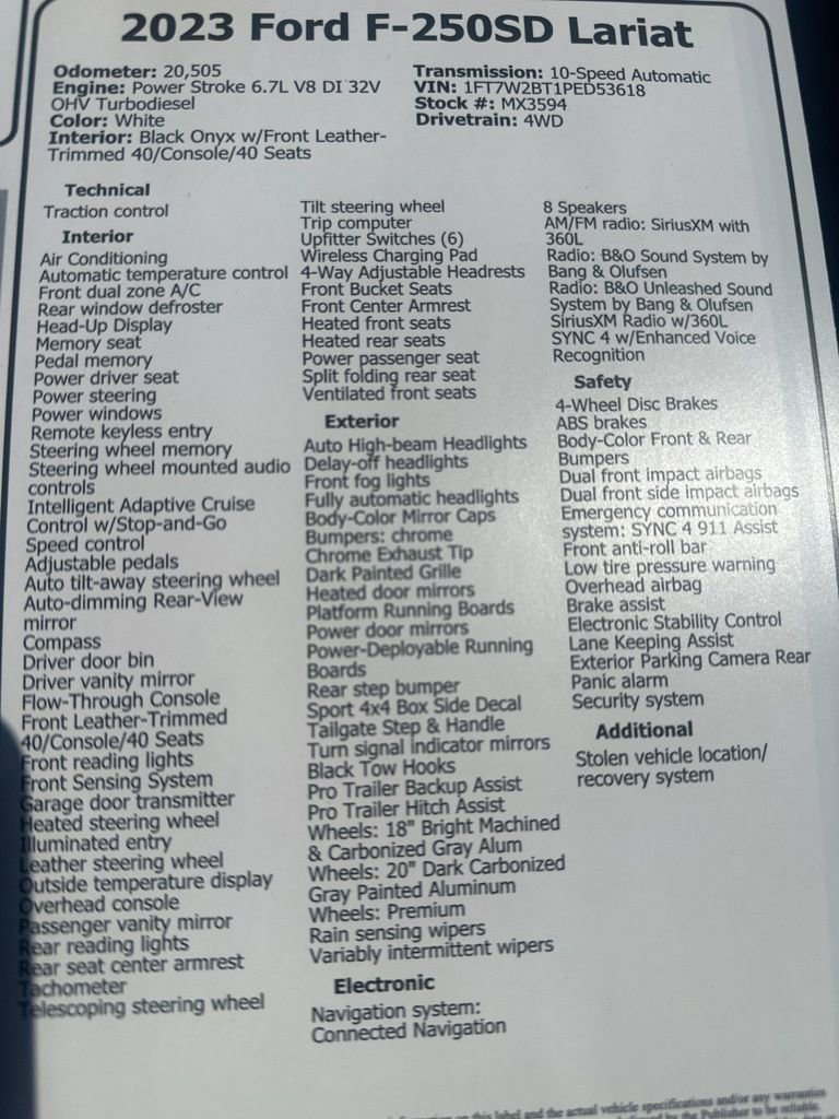 Used 2023 Ford F250 Lariat w/ Lariat Ultimate Package image 12