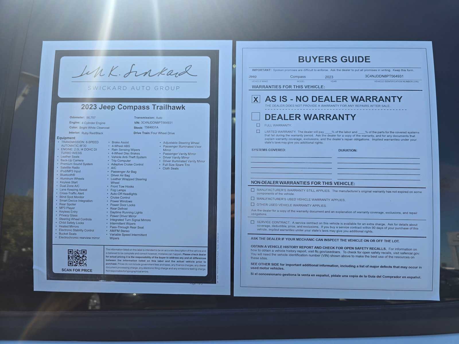 Used 2023 Jeep Compass Trailhawk image 18