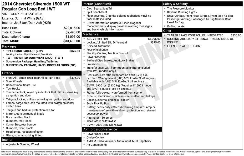 Used 2014 Chevrolet Silverado 1500 W/T w/ Trailering Package AWD/4WD image 6