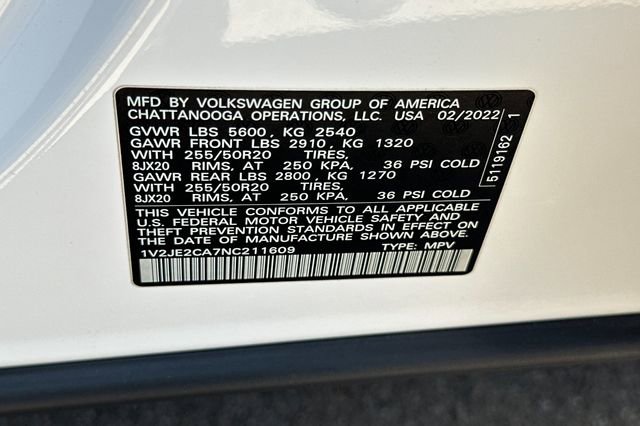 Used 2022 Volkswagen Atlas Cross Sport SE w/ Panoramic Sunroof Package FWD image 32