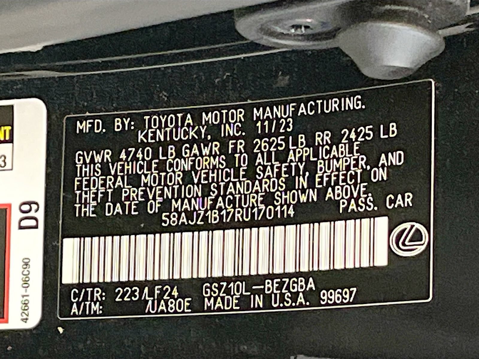 Used 2024 Lexus ES 350 F Sport w/ Accessory Package (Z2) FWD image 34