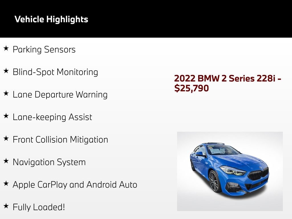 Used 2022 BMW 228i Gran Coupe w/ M Sport Package FWD image 51