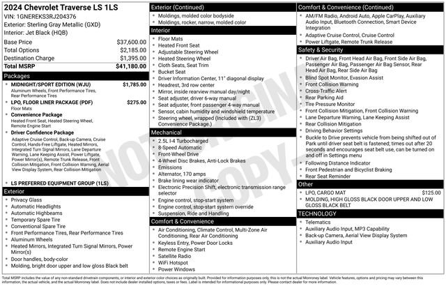 Used 2024 Chevrolet Traverse LS w/ Midnight/Sport Edition FWD image 2