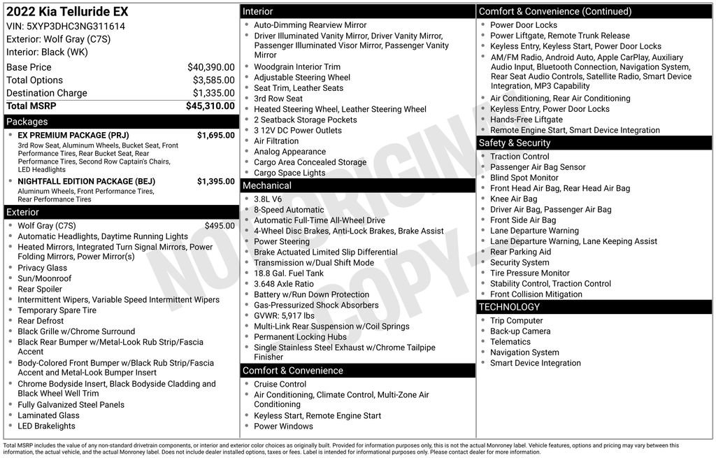 Used 2022 Kia Telluride EX w/ EX Premium Package image 28
