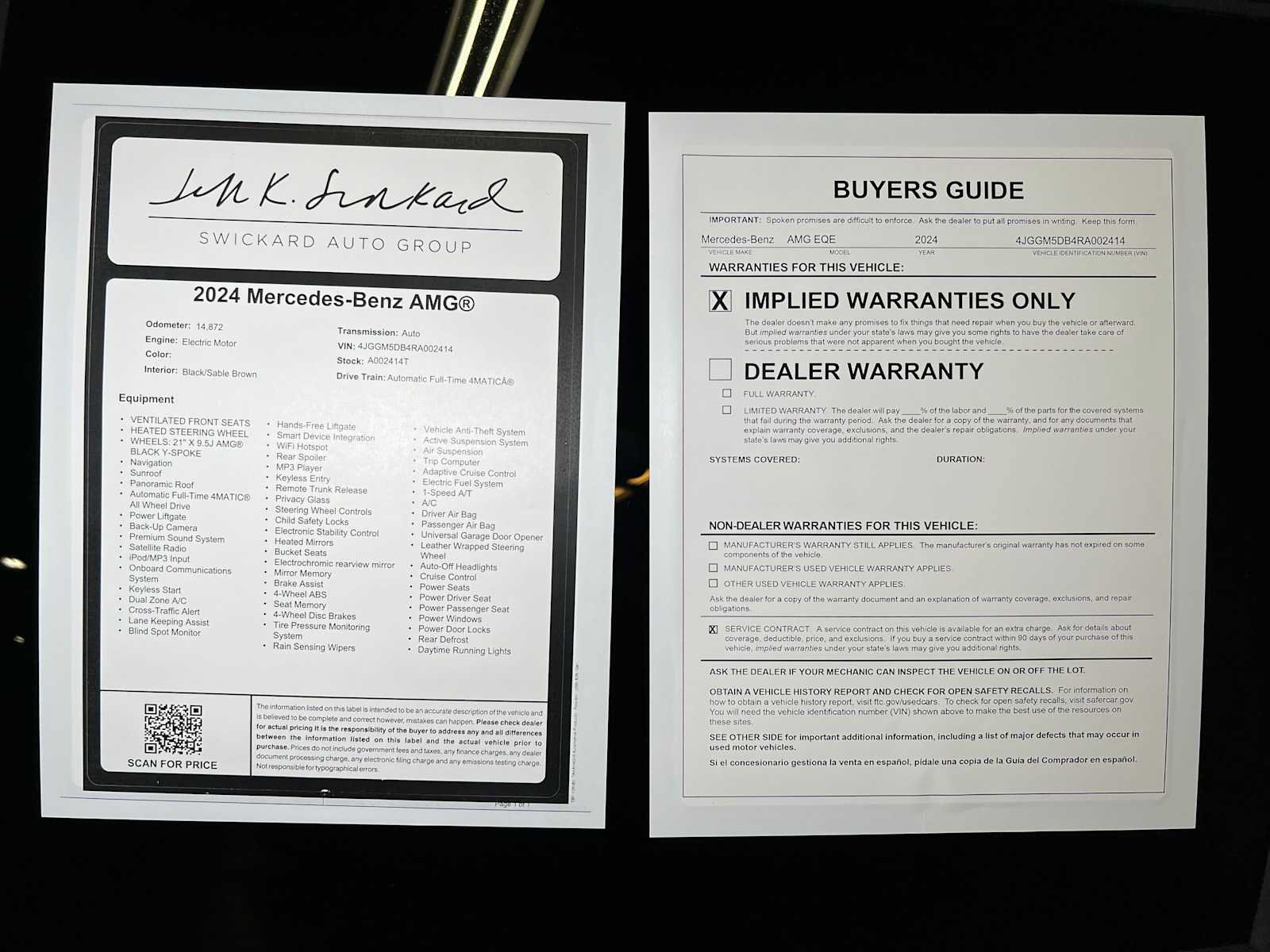 Certified 2024 Mercedes-Benz EQE AMG 4MATIC SUV image 44