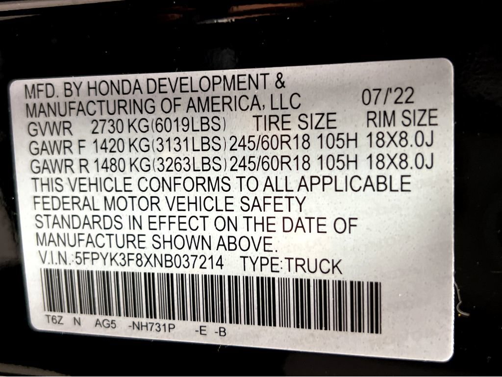 Used 2022 Honda Ridgeline Black Edition image 27