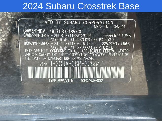 Used 2024 Subaru Crosstrek 2.0i AWD/4WD image 23