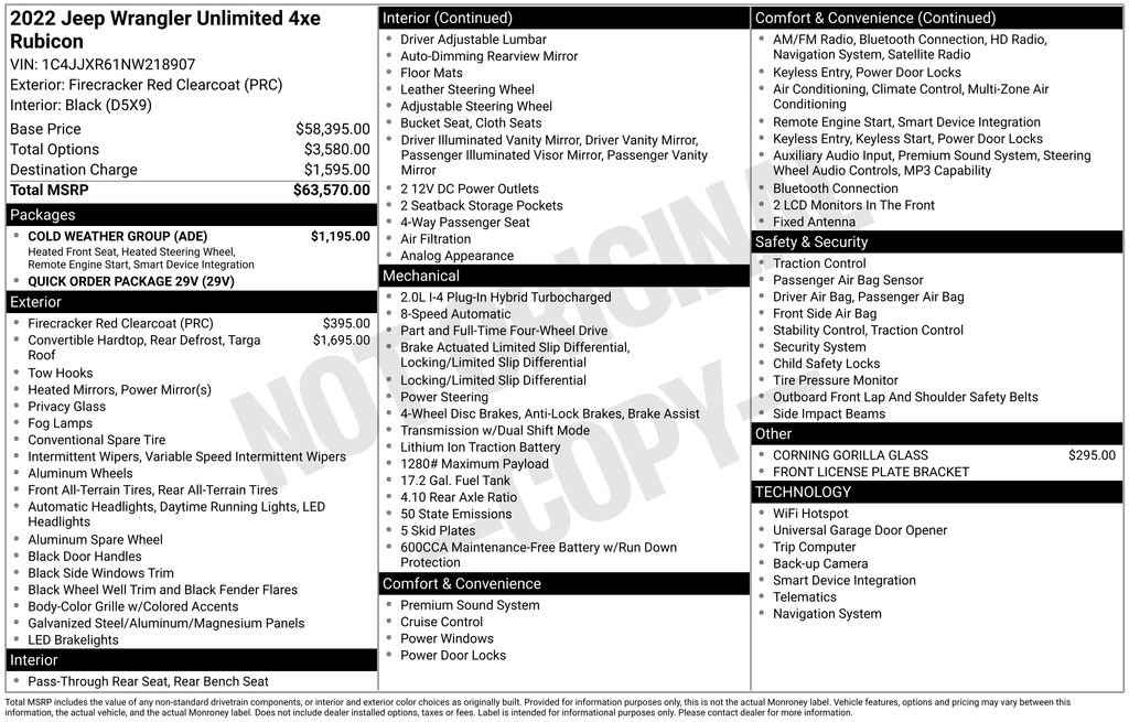 Used 2022 Jeep Wrangler Unlimited Rubicon 4xe w/ Cold Weather Group image 2