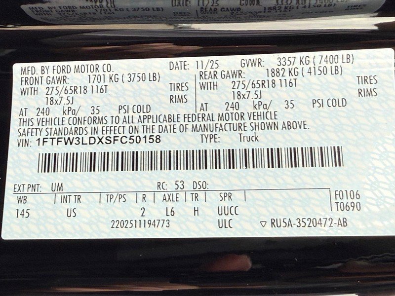 New 2025 Ford F150 XLT w/ Equipment Group 302A MID image 21