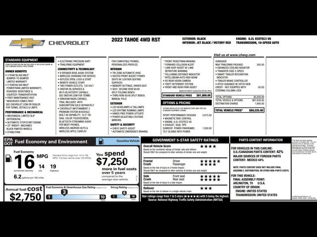 Used 2022 Chevrolet Tahoe RST w/ Sport Performance Package image 3