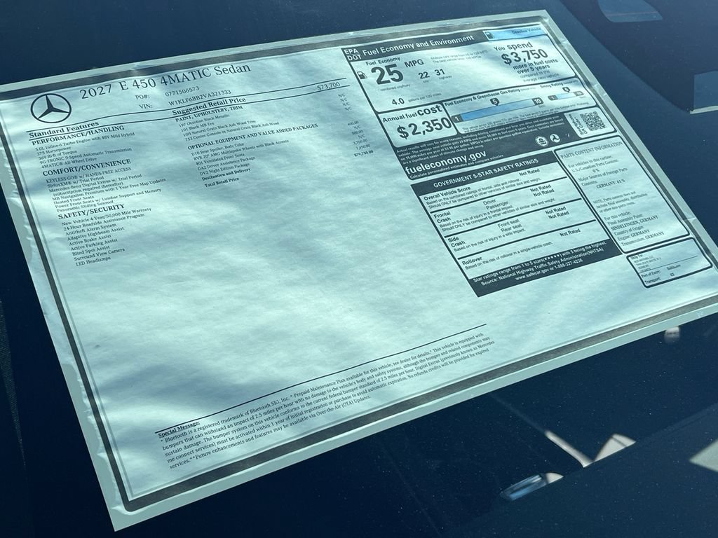 New 2027 Mercedes-Benz E 450 4MATIC Sedan image 35