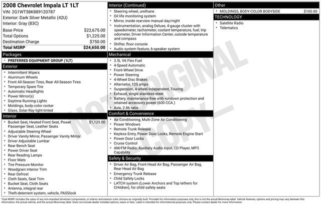 Used 2008 Chevrolet Impala LT image 1