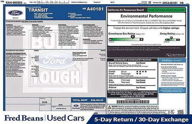 Certified 2021 Ford Transit 150 Low Roof w/ Exterior Upgrade Package image 30