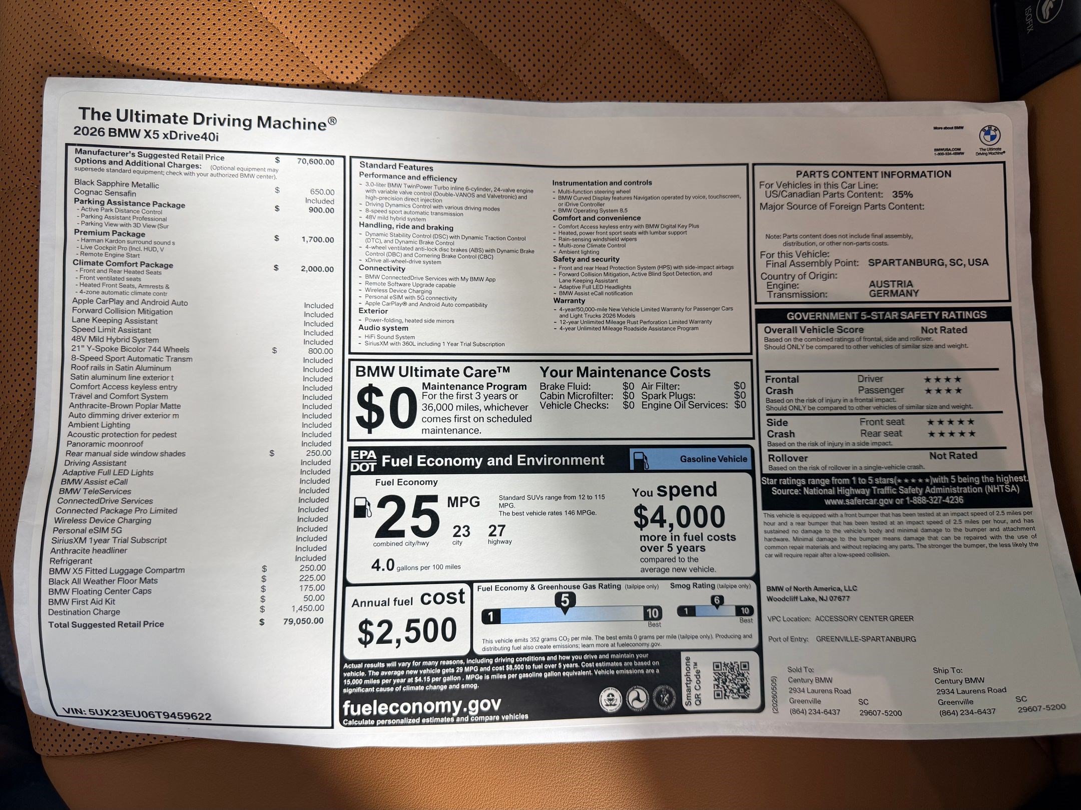 New 2026 BMW X5 xDrive40i w/ Climate Comfort Package AWD/4WD image 20