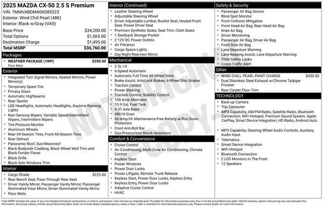 Used 2025 MAZDA CX-50 AWD 2.5 S w/ Weather Package image 30