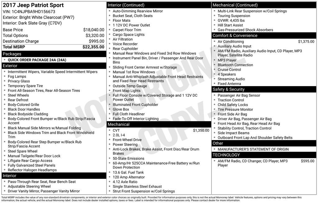 Used 2017 Jeep Patriot Sport image 9