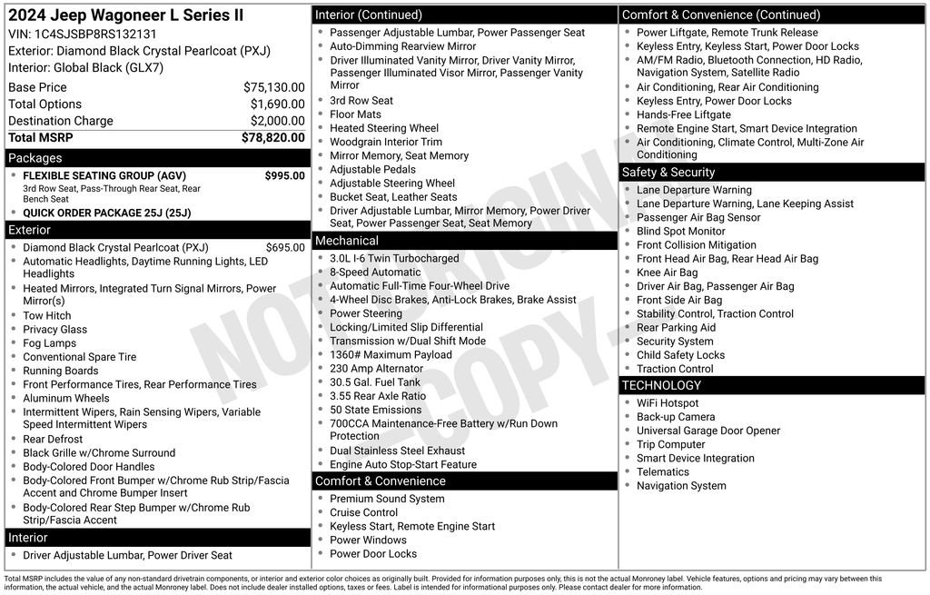 Used 2024 Jeep Wagoneer L Series II w/ Flexible Seating Group image 6