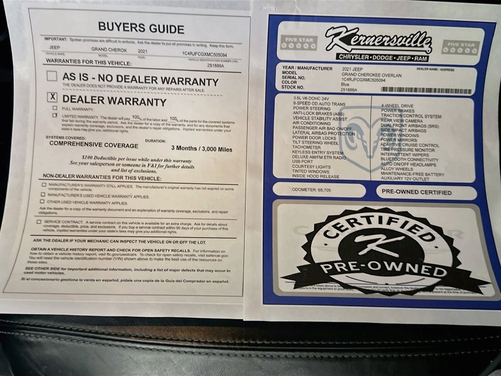 Used 2021 Jeep Grand Cherokee Overland AWD/4WD image 37