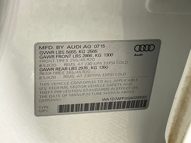 Used 2016 Audi Q5 3.0T Premium Plus w/ Technology Package image 29