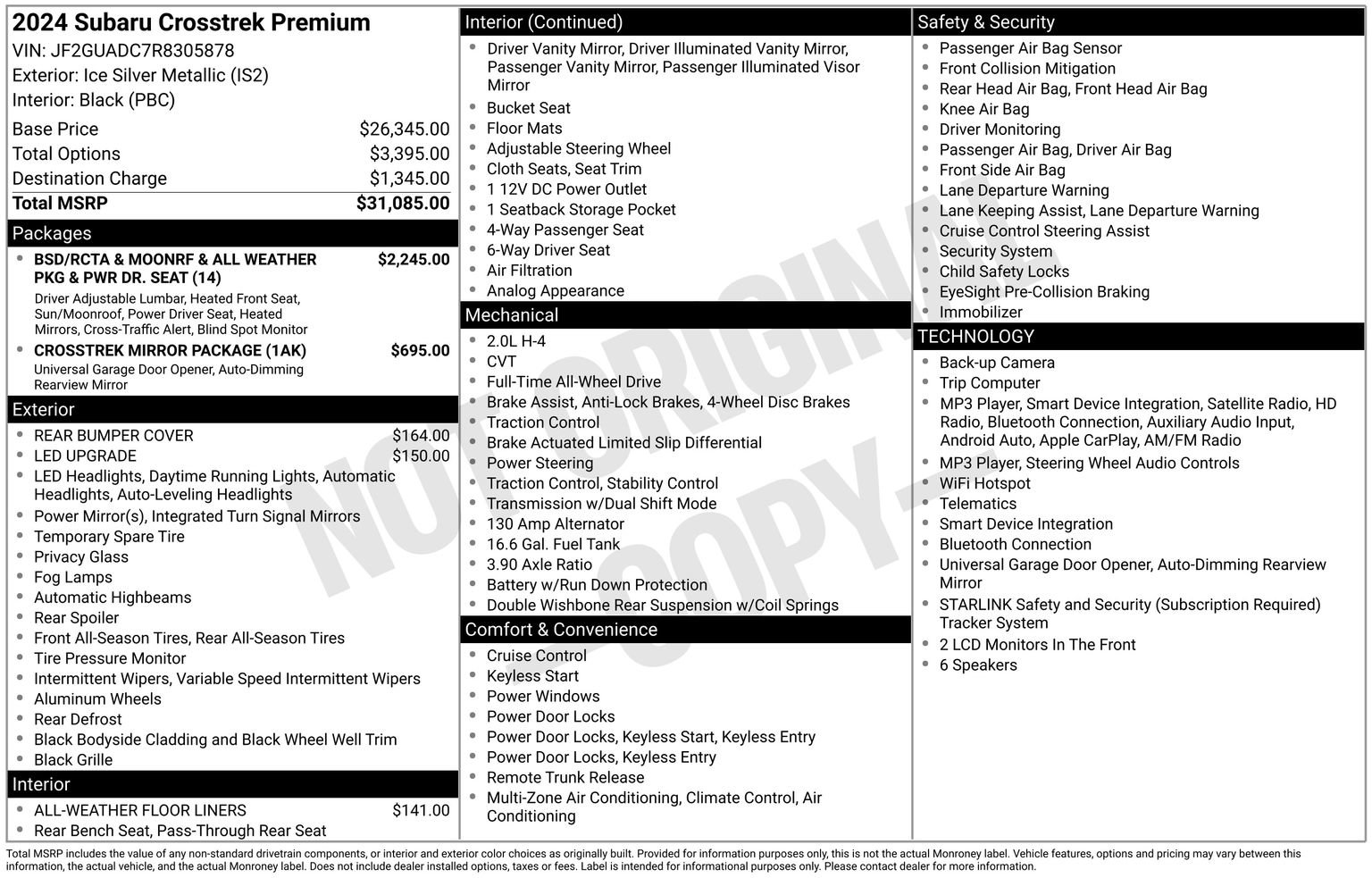 Certified 2024 Subaru Crosstrek 2.0i Premium AWD/4WD image 35