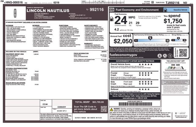 Certified 2026 Lincoln Nautilus Premier w/ Equipment Group 102A AWD/4WD image 36