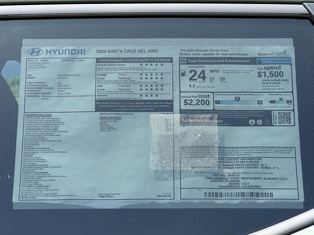 Used 2025 Hyundai Santa Cruz SEL image 21