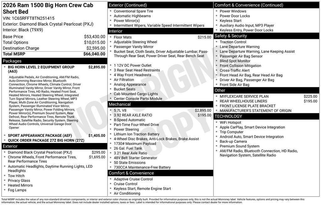 New 2026 RAM 1500 Big Horn AWD/4WD image 4