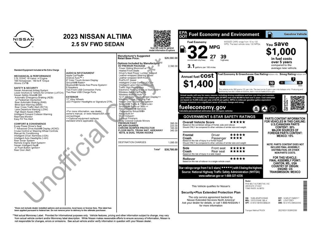 Used 2023 Nissan Altima 2.5 SV w/ SV Premium Package FWD image 17