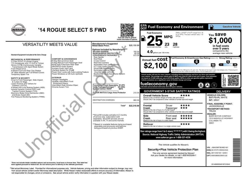 Used 2014 Nissan Rogue S w/ Convenience Package image 46
