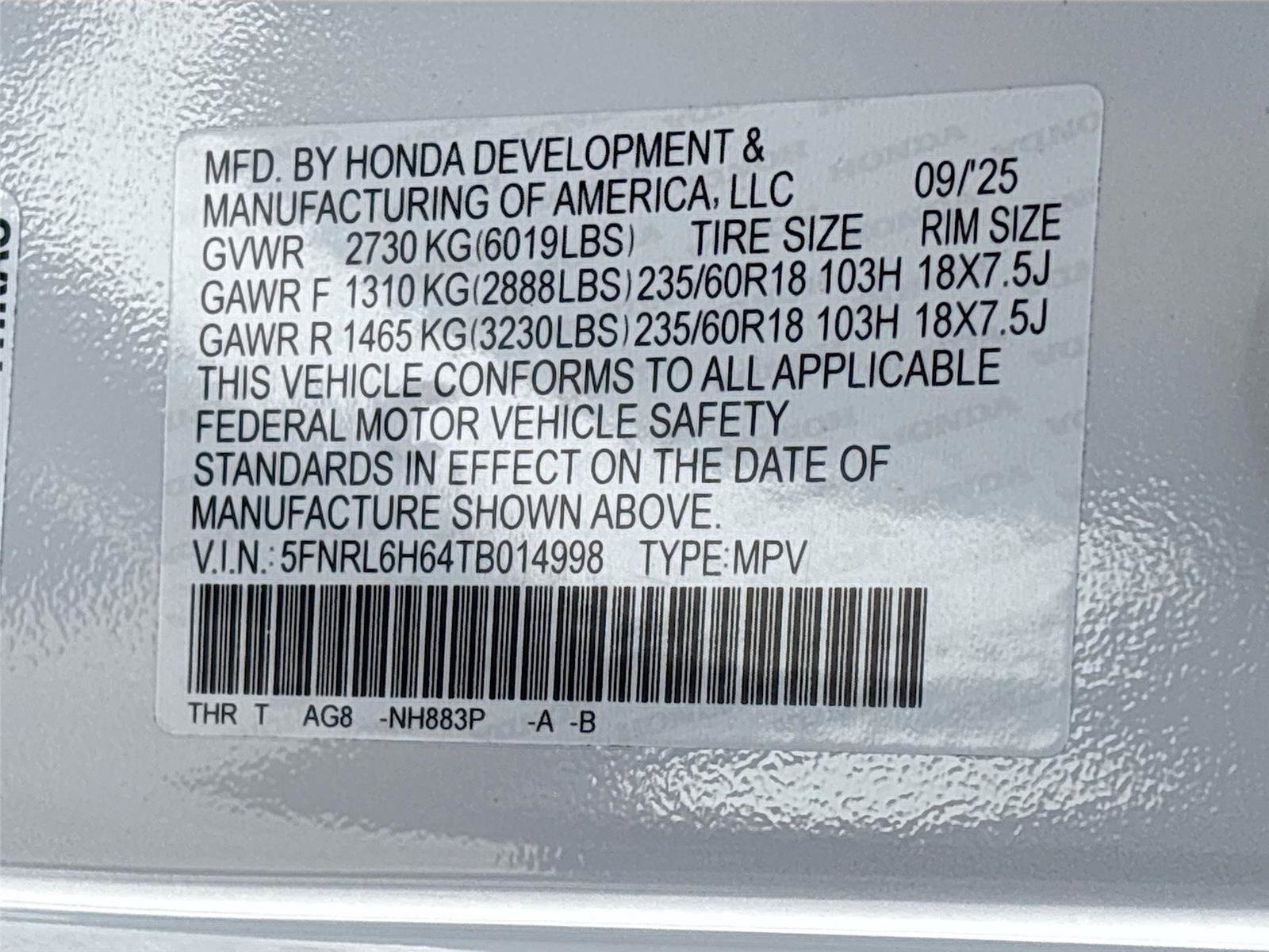 Certified 2026 Honda Odyssey EX-L image 37