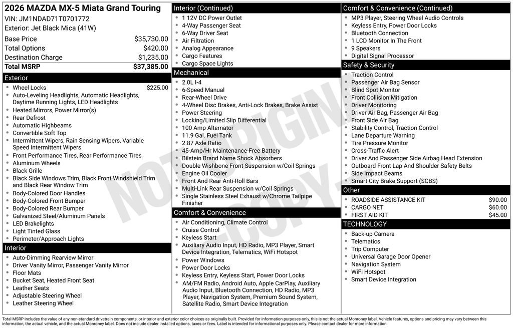 New 2026 MAZDA MX-5 Miata Grand Touring image 32