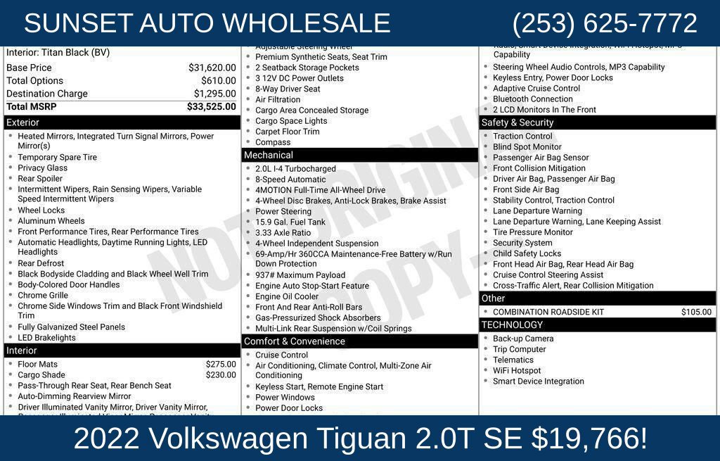 Used 2022 Volkswagen Tiguan SE AWD/4WD image 45