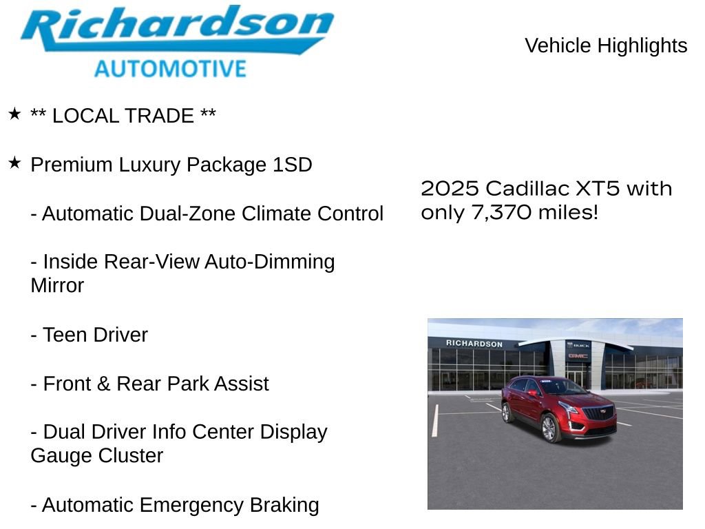 Used 2025 Cadillac XT5 Premium Luxury w/ LPO, Floor Liner Package image 11