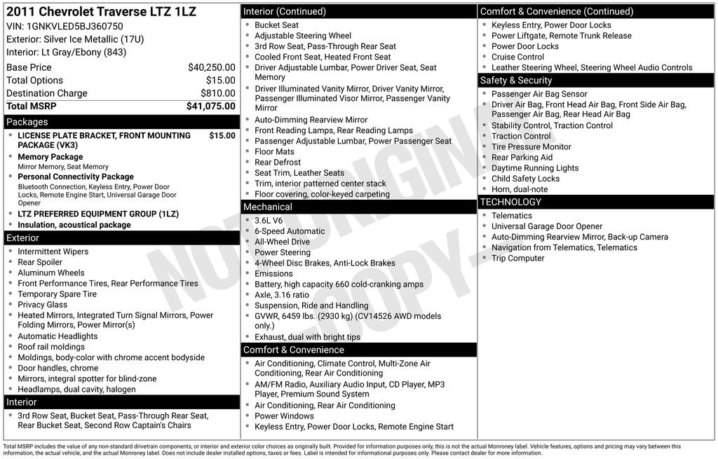 Used 2011 Chevrolet Traverse LTZ image 23