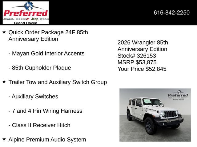 New 2026 Jeep Wrangler Unlimited Sport AWD/4WD image 33