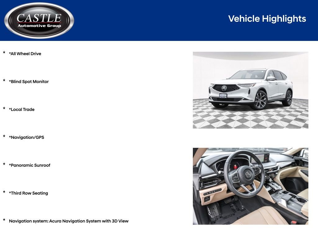 Used 2022 Acura MDX SH-AWD w/ Technology Package image 3