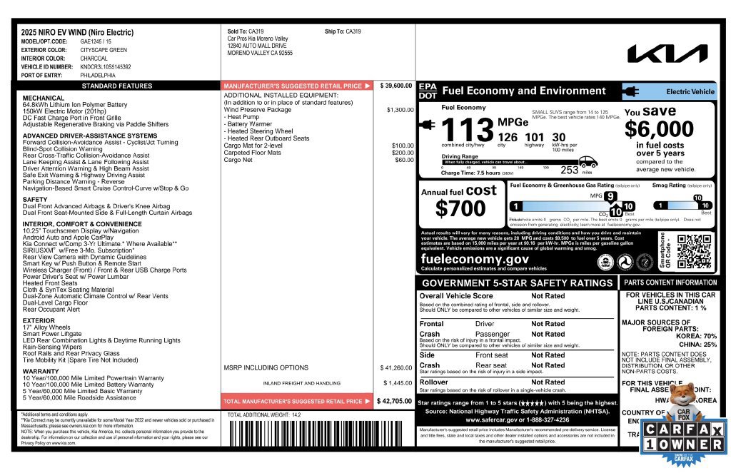 Used 2025 Kia Niro Wind w/ Wind Preserve Package FWD image 4