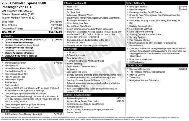 Certified 2025 Chevrolet Express 3500 LT w/ LT Preferred Equipment Group image 28