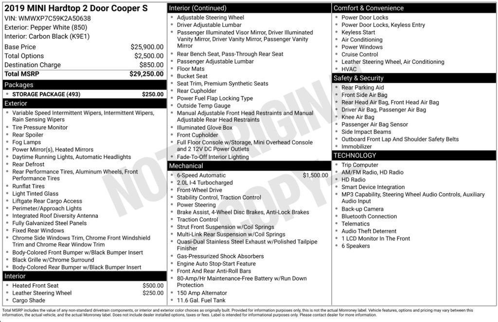 Used 2019 MINI Cooper S w/ Storage Package FWD image 6