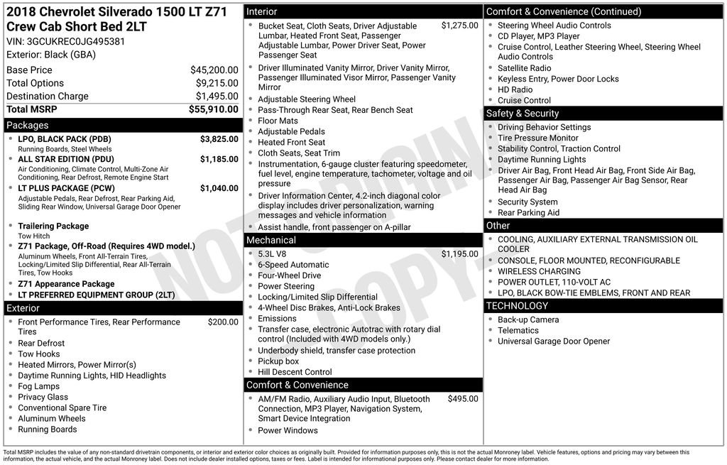 Used 2018 Chevrolet Silverado 1500 LT w/ LPO, Black Pack AWD/4WD image 7