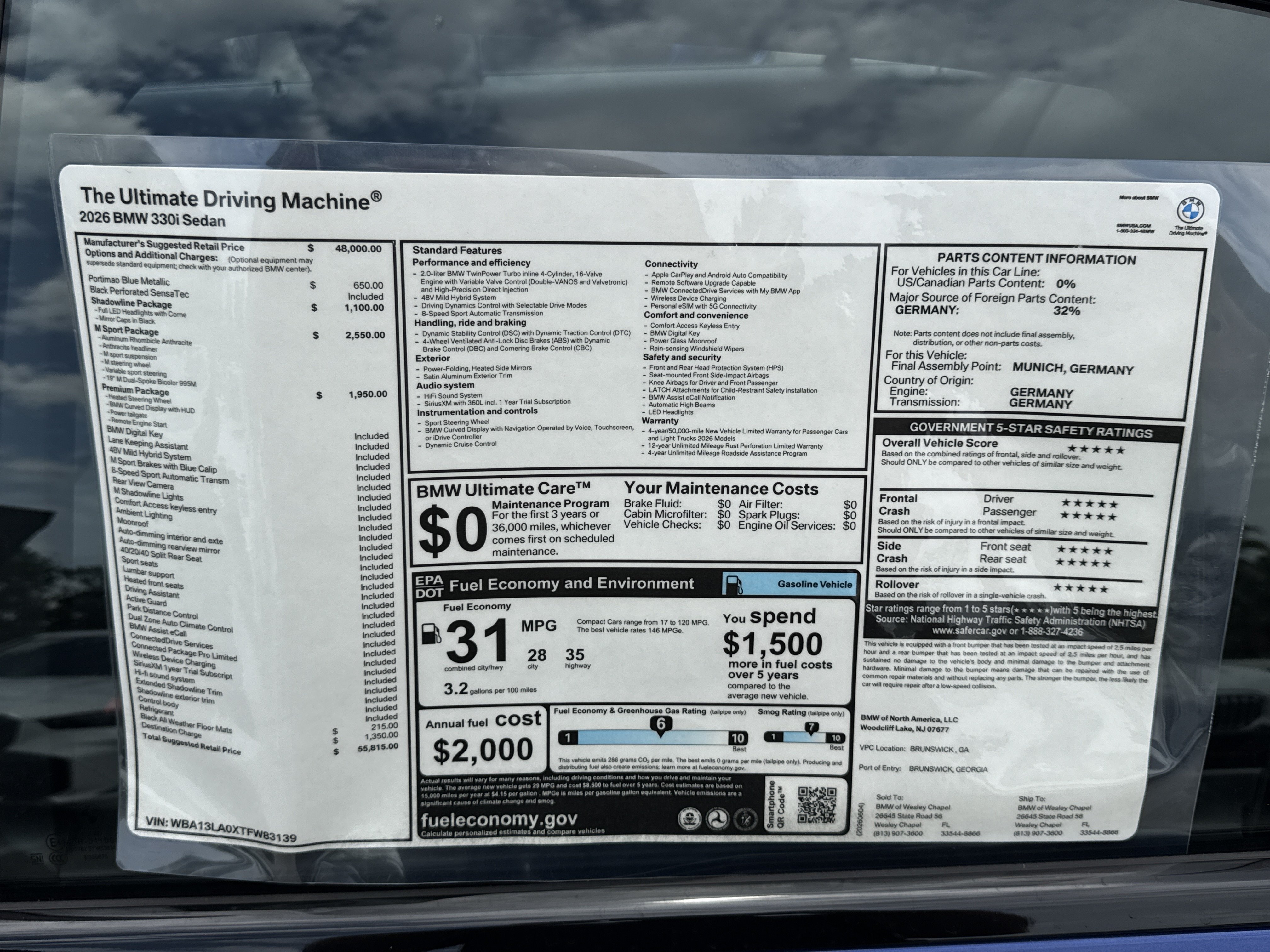 New 2026 BMW 330i Sedan w/ M Sport Package RWD image 26