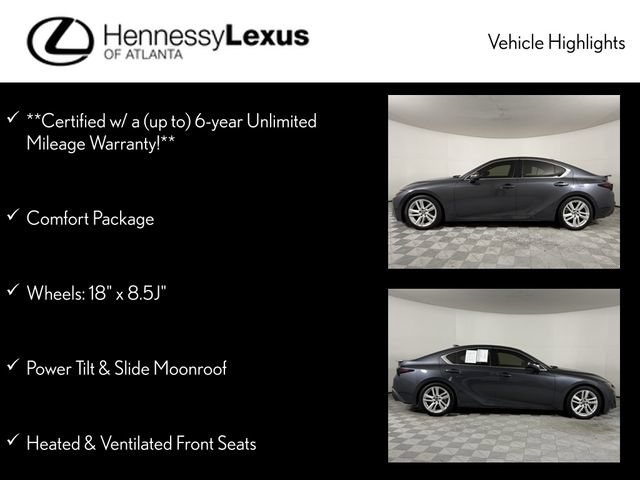 Certified 2021 Lexus IS 300 w/ Comfort Package RWD image 12