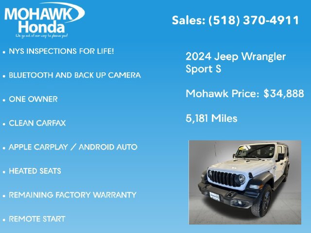 Used 2024 Jeep Wrangler Unlimited Sport AWD/4WD image 7