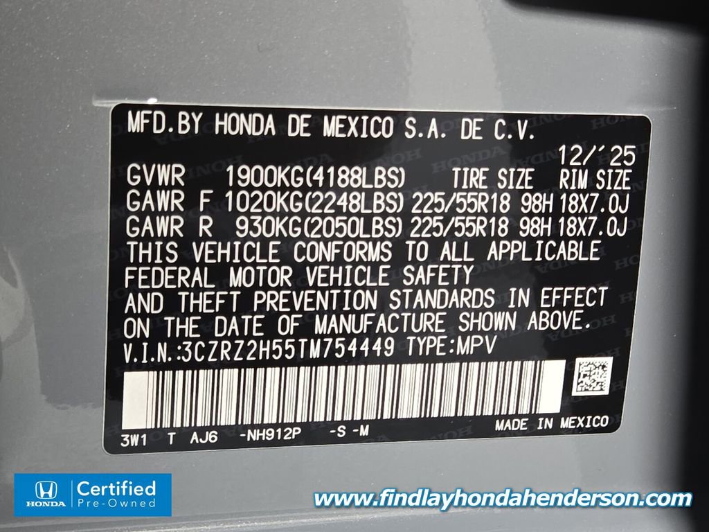 Certified 2026 Honda HR-V Sport image 13