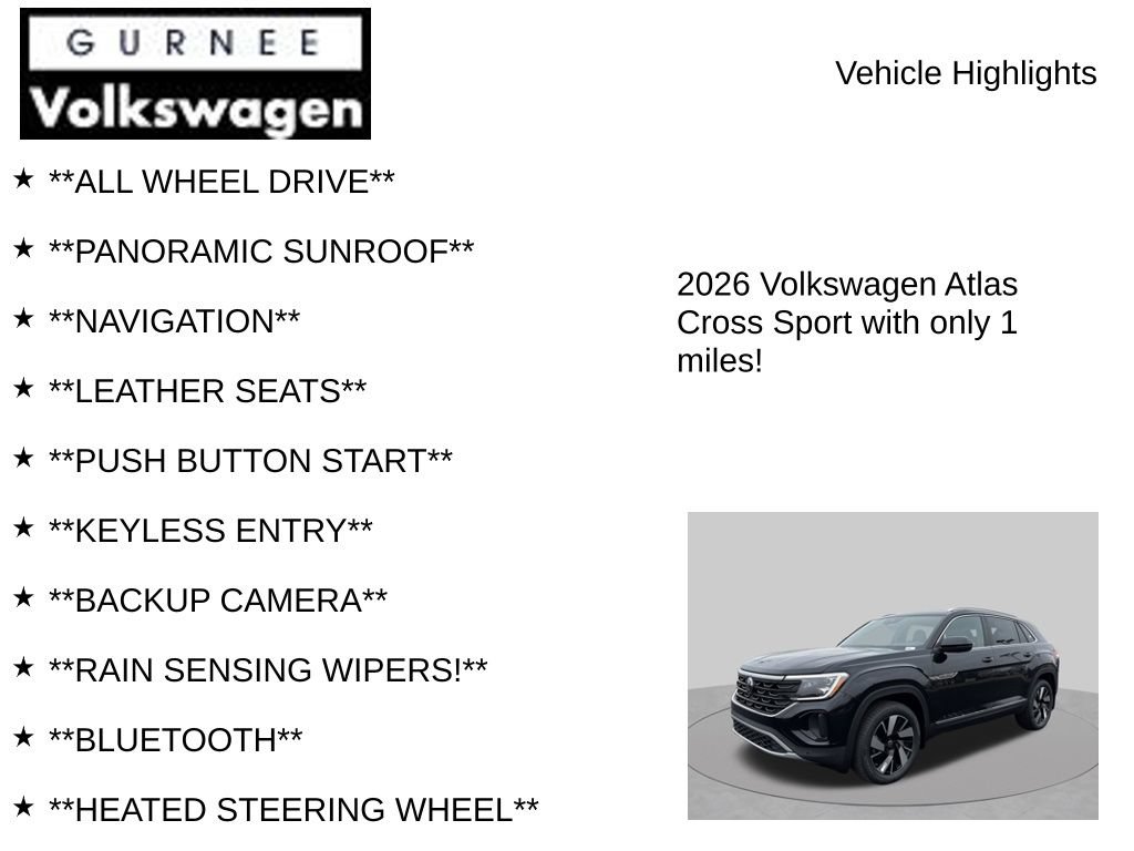 New 2026 Volkswagen Atlas Cross Sport SEL AWD/4WD image 8