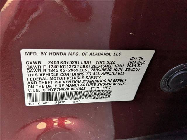 Certified 2019 Honda Passport Touring image 26