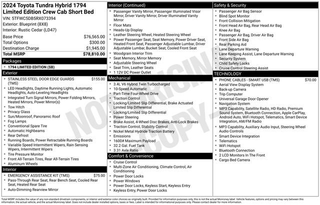 Used 2024 Toyota Tundra 1794 Edition AWD/4WD image 16