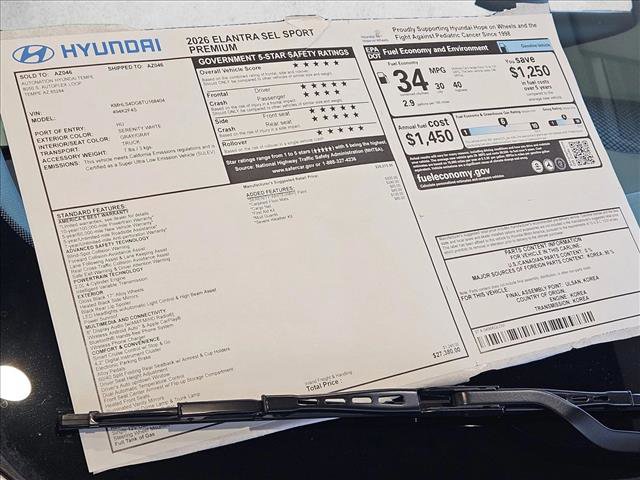 New 2026 Hyundai Elantra SEL Sport Premium image 16